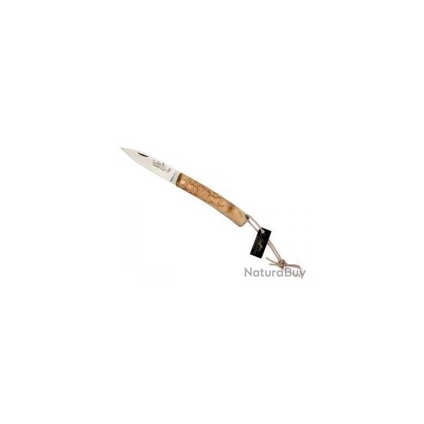 Couteau Salamandra lame acier inox 1.4116 manche 10 cm en bouleau avec pochette cuir
