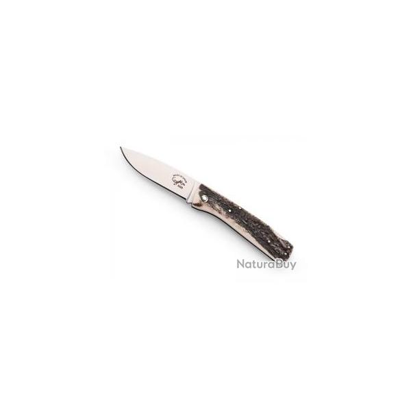 Couteau Salamandra lame  cran acier inox N690 manche 9,5 cm bois de cerf