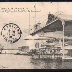 CPA - Marine Militaire Francise -Ateliers de Réglage des Torpilles Le Lancement N°3731