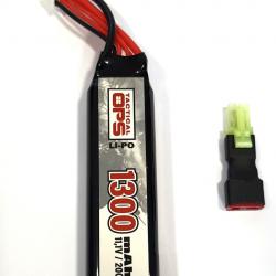 Batterie Li-Po 1 stick 11.1V - 1300 mAh 20C mini tamiya | Tactical ops (0000 4367) - Airsoft