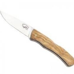 Couteau Salamandra lame à cran acier inox 1.4116 manche 11,5 cm olivier