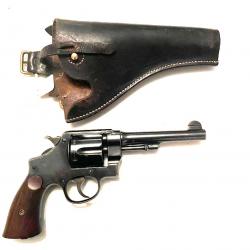 Etui cuir revolver Colt 1917 ou Smith & Wesson 1917 avec baguette  Réf  babu25