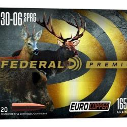 Munitions sans plomb FEDERAL premium euro Copper cal.30-06 165 gr par 60