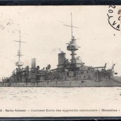 CPA - Marine Nationale -  Cuirasse École des apprentis canonniers " Masséna "  N°3740