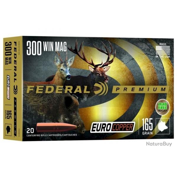 Munitions sans plomb FEDERAL premium euro Copper cal.300 Win 165 gr PAR 60