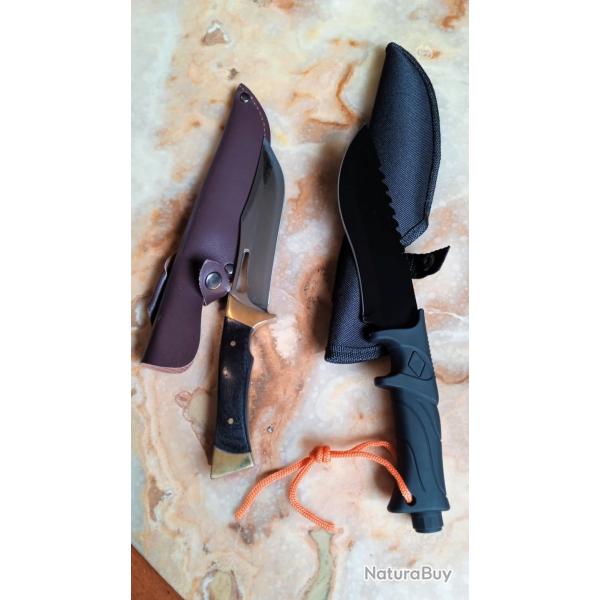 couteaux x 2 chasse pche camping survie randonn neuf