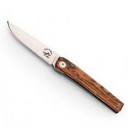 Couteau Salamandra  lame acier N690Co à cran intérieur manche 9 cm bocote  au recto