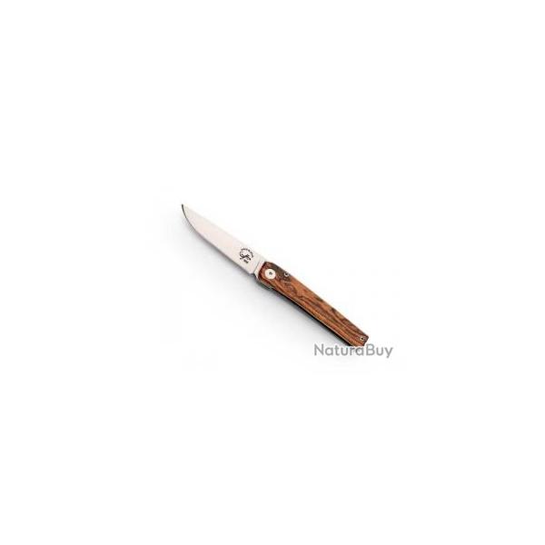 Couteau Salamandra  lame acier N690Co  cran intrieur manche 9 cm bocote  au recto