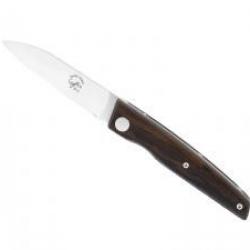 Couteau Salamandra  lame acier D2 à cran intérieur manche 9,5 cm ziricote.