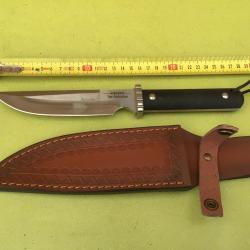 VENDU PAR LE-CUIRASSIER TRES BEAU POIGNARD HERBERTZ TOP COLLECTION 440 AVEC SOLIDE FOURREAU CUIR