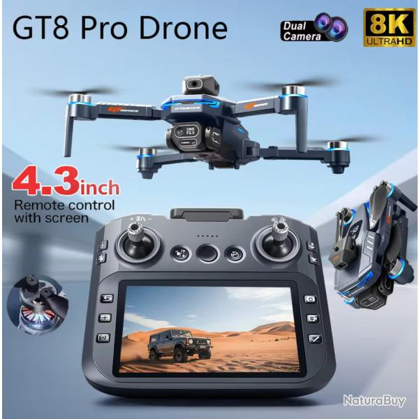 PROMO ...Nouveau DRONE PRO 2025 GT8 GPS 8K professionnel HD 360  Double camra 5G WIFI