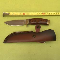 VENDU PAR LE-CUIRASSIER TRES BEAU POIGNARD AMERICAIN BUCK 192T AVEC FOURREAU CUIR MANCHE BOIS