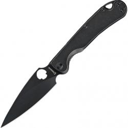 Couteau Daggerr Knives Zhalo Lame Spear Point D2 Black DLC Manche Acier Noir Frame Lock DGRF22FBBN