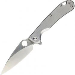 Couteau Daggerr Knives Zhalo Lame Spear Point Acier D2 Satin Manche Acier Inox Framelock DGRF22FSS