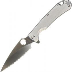 Couteau Daggerr Knives Zhalo Lame Spear Point D2 Serrated Satin Manche Acier Frame Lock DGRF22FSSS