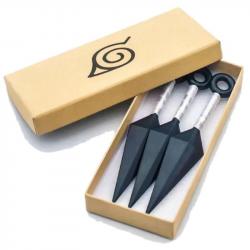 SET DE 3 KUNAI NINJA 13CM NOIR ET BLANC