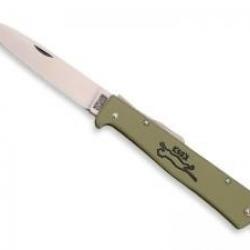 Couteau Otter MERCATOR lame acier inox 1.4034 avec cran au dos métal vert