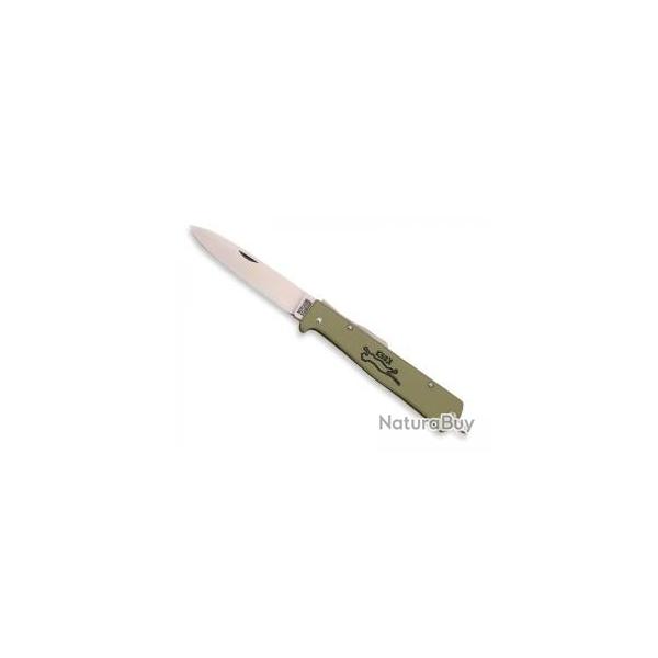 Couteau Otter MERCATOR lame acier inox 1.4034 avec cran au dos mtal vert