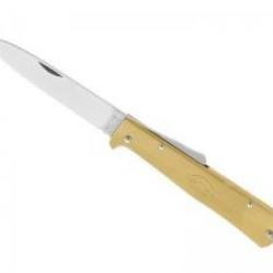 Couteau Otter MERCATOR lame acier inox 1.4034 avec cran au dos manche en laiton