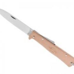 Couteau Otter MERCATOR lame acier inox 1.4034 avec cran au dos manche en cuivre