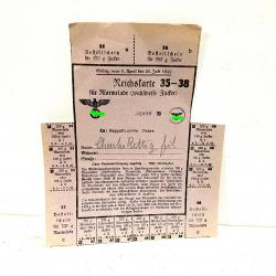 Ancienne carte de ration Allemande Reichskarte fur Marmelade Alsace