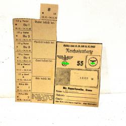 Ancienne carte de ration Allemande Reichskarte Alsace