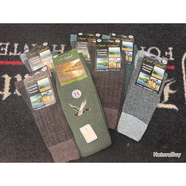 magnifique lot de 7 paires de chaussettes saint liebault 39/42 neuve destockage chasse enchere