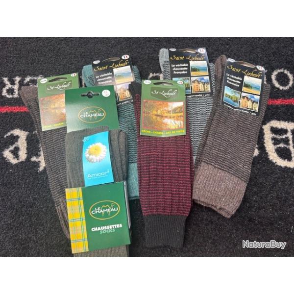 magnifique lot de 7 paires de chaussettes saint liebault 42/46 neuve destockage chasse enchere
