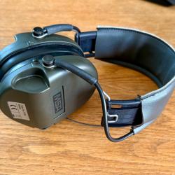 Casque anti-bruit avec serre-tête en cuir noir - Vert Olive - MSA Sordin