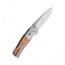 Couteau QSP Vault Glyde Lock Lame Acier 14C28N Satin Manche G10/Feuille de Cuivre KIVT QS157D1
