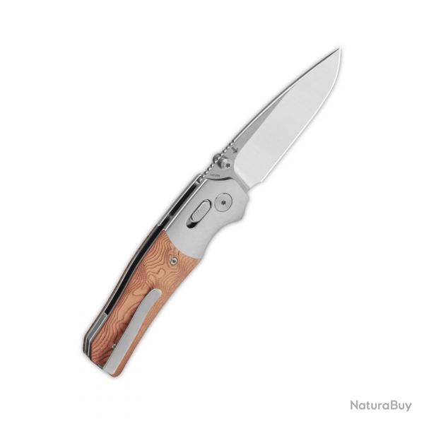 Couteau QSP Vault Glyde Lock Lame Acier 14C28N Satin Manche G10/Feuille de Cuivre KIVT QS157D1