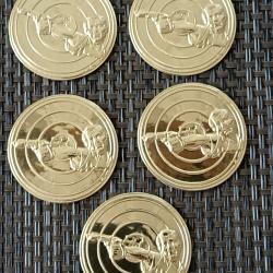 LOT INSERTS POUR MEDAILLES MOTIF TIREUR ARME DE POING
