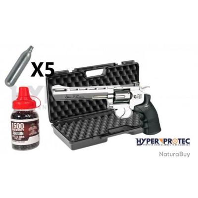 Pack Revolver Dan Wesson chromé 6 pouces - billes acier 4.5 mm ...