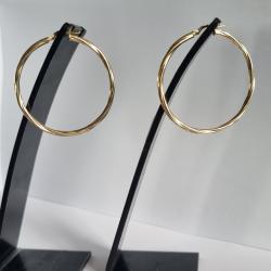 Créoles Vintage Boucles d'Oreilles OR 18K Torsadées 45mm Poinçonnées , 750% , 3,2g