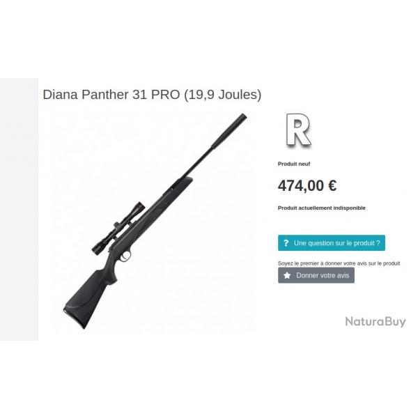 Carabine Air comprim Diana Panther 31 pro + lunette Hawke Vantage 3.9-40