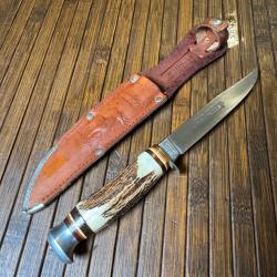 SUPERBE COUTEAU ARTISANAL ALLEMAND SUPER HOLLOW GROUND PAR EDGE MARK A SOLINGEN ALLEMAGNE