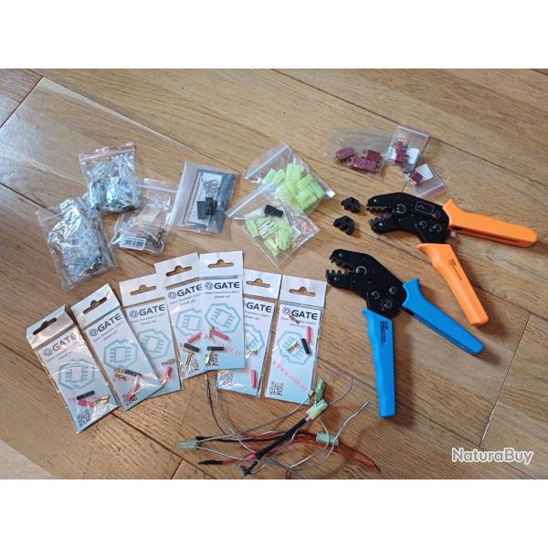 airsoft lot de pinces et connecteurs a sertir