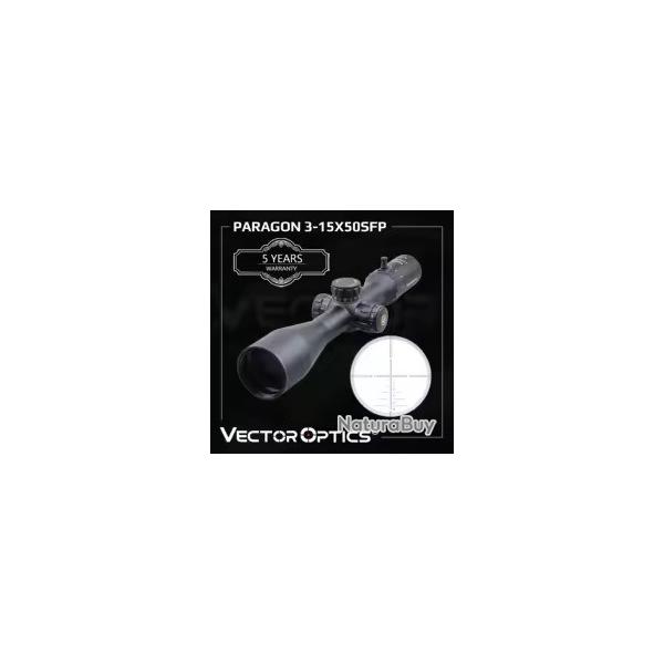 Lunette de Vise Vector Optics Paragon Gen2 3-15x50 Rticule Illumin Montage 30mm Tir Longue Porte