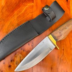 Couteau Léopard - le trapu - Lame épaisse - Acacia