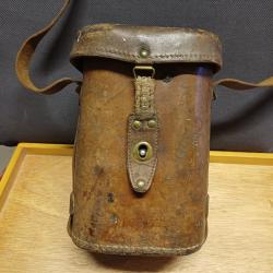 étui en bois et cuir épais pour théodolite militaire Huet - WW2 - artillerie