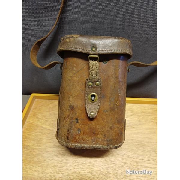 tui en bois et cuir pais pour thodolite militaire Huet - WW2 - artillerie