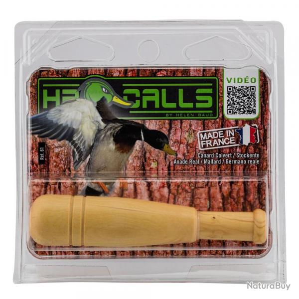 Appeau Canard Colvert Helen Baud - Bois d'Acacia - Son Raliste - Pour un Attelage Efficace double