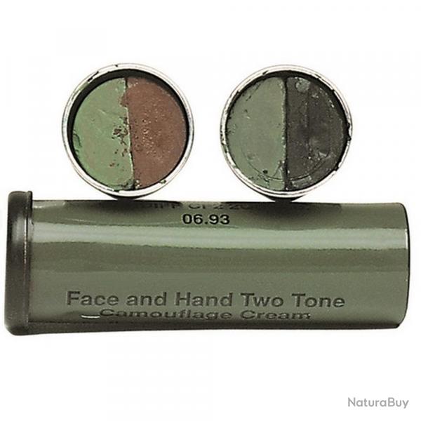 Bton de Grimage Miltec - Camouflage 2 Couleurs Marron/Kaki - Application Facile - Discrtion Optima