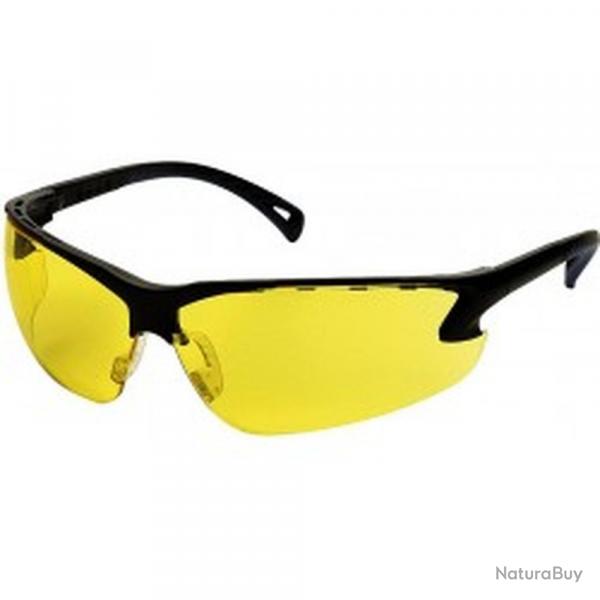 Lunettes de Protection ASG - Verres Jaunes Anti-UV - Monture Noire Rsistante - Vision Optimale et S