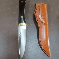 Couteau mc thiers modèle camargue manche en micarta étui en cuir