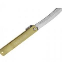Couteau Higonokami LUXE lame acier carbone San Mai Aogami (laminé 3 couches) manche 12cm