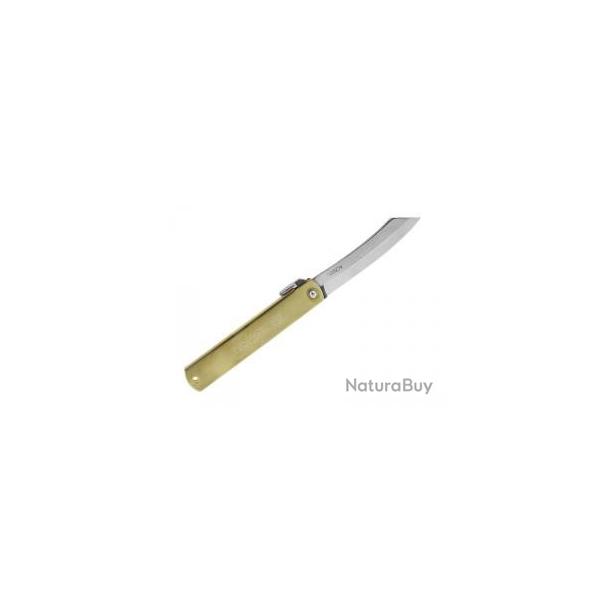 Couteau Higonokami LUXE lame acier carbone San Mai Aogami (lamin 3 couches) manche 12cm