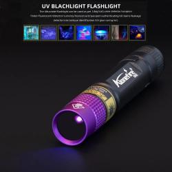 Lampe Torche Stylo UV 365nm 3W Détecteur Taches Animaux Billets Minéraux CE RoHS Pile Incluse