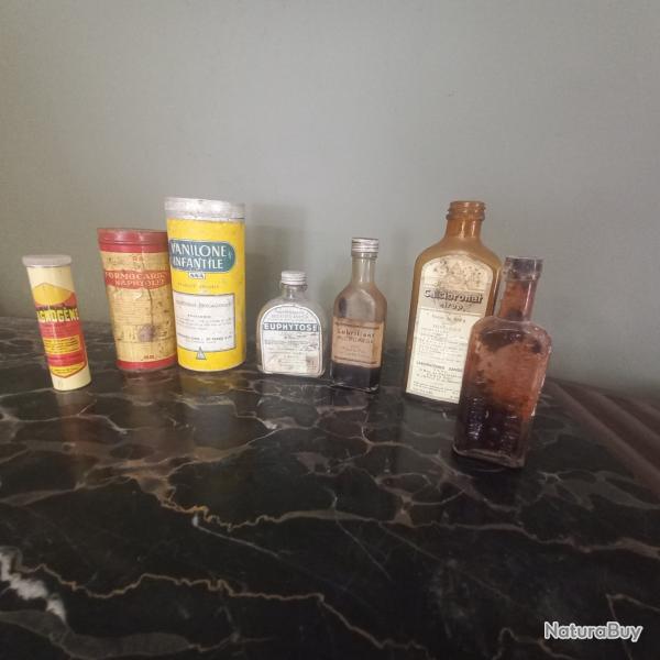 ancien flacon et boite mdical /  pharmaceutique