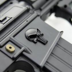 Lot de 2 autocollants 3D en métal Punisher noir mat
